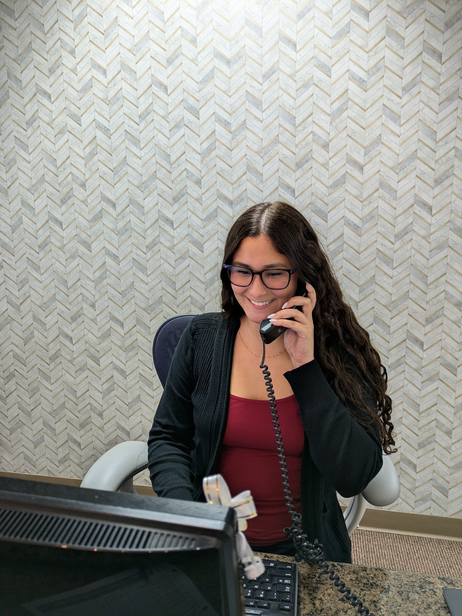 The front desk taking a booking